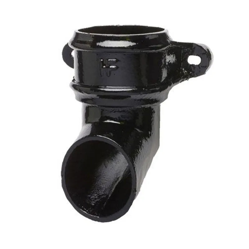 Hargreaves Cast Iron 100mm Eared Rainwater Shoe  - Painted Black