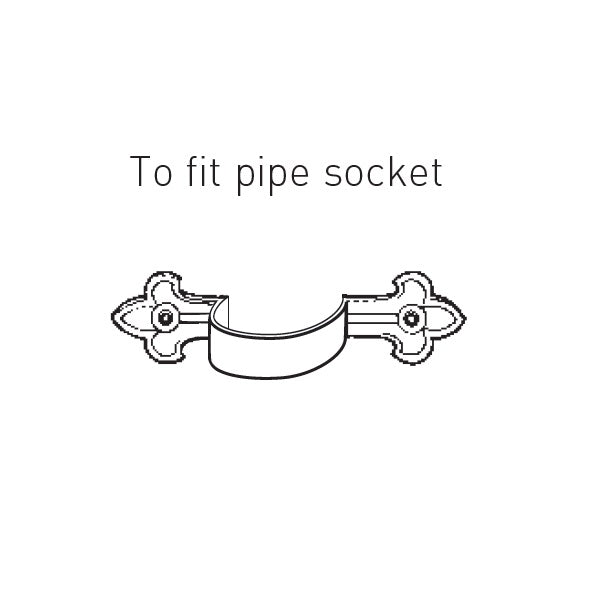 Hargreaves Cast Iron 150x100mm Ornamental Rectangular Earband Type G - Painted Black