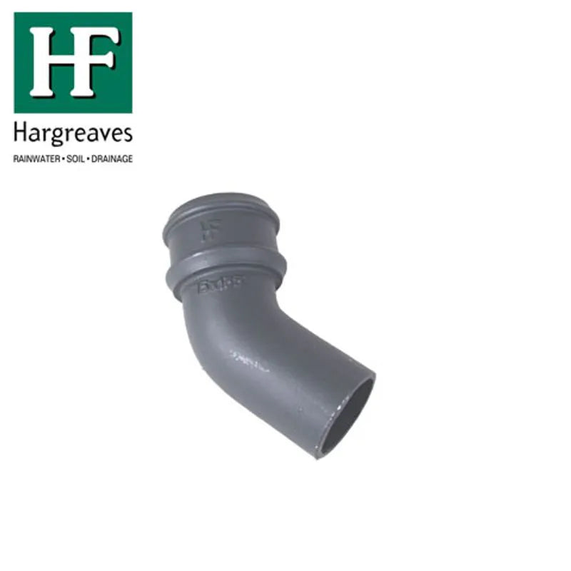 Hargreaves Cast Iron 65mm 135 Degree Rainwater Bend - Primed