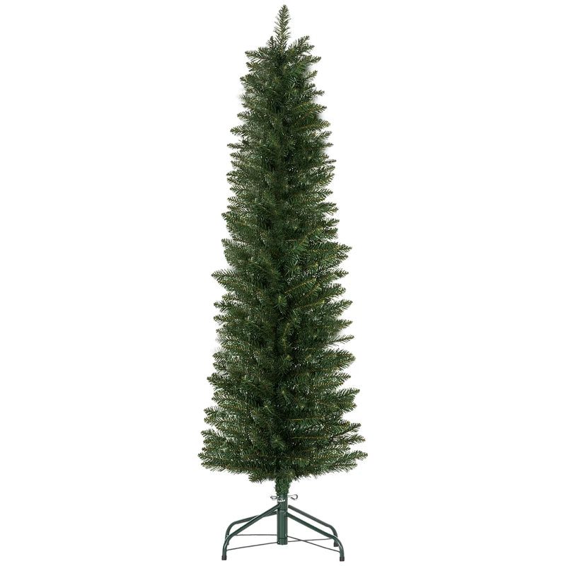 5ft Artificial Green Pencil Christmas Tree - Slim Design for Holiday Decor, Easy Setup, Perfect for Small Spaces