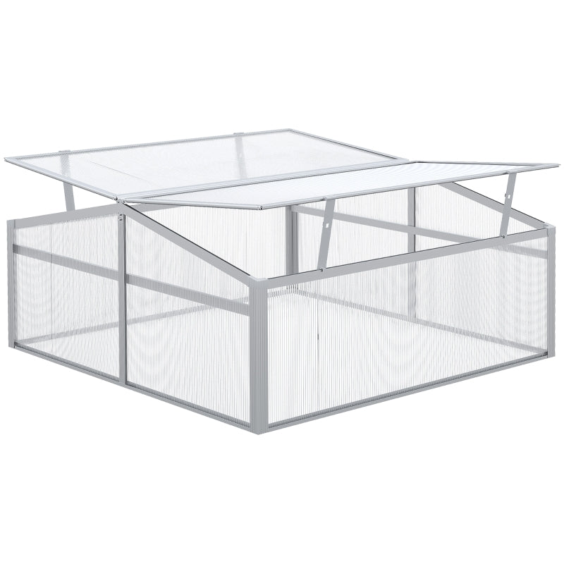 Green Polycarbonate Raised Bed Greenhouse 100x100x48cm