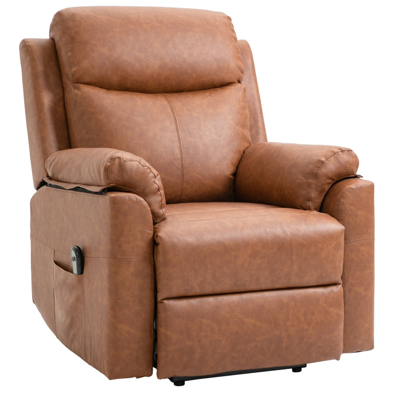 Brown Faux Leather 70° Electric Riser Recliner Chair for Ultimate Comfort and Support