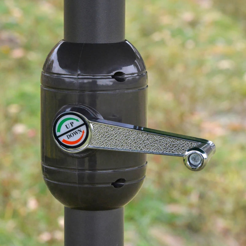 Double-Sided Off-White 4.6M Sun Umbrella Canopy with Crank and Cross Base