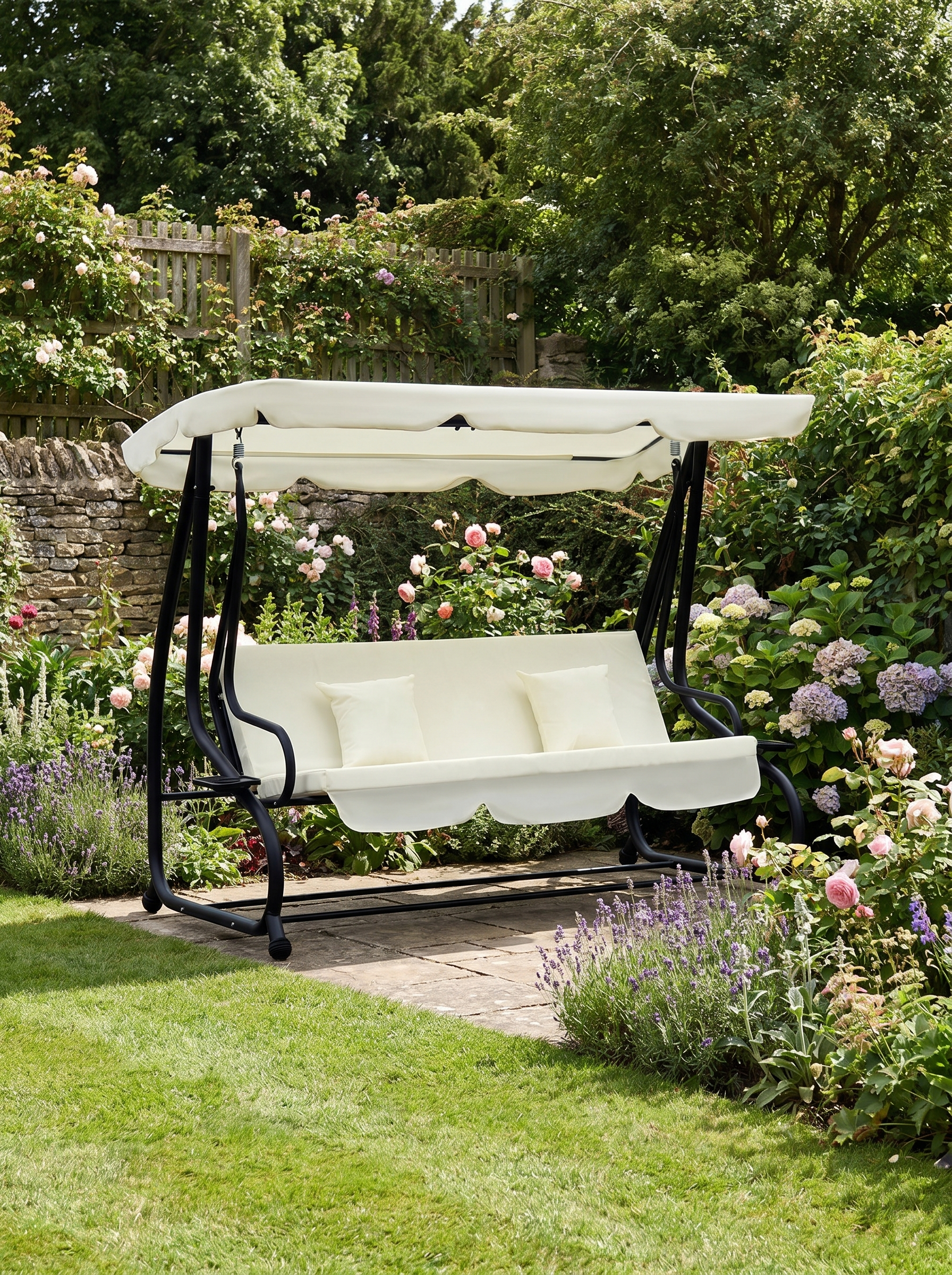 Swing Chair Combo - Cream White, 200x120x164 cm