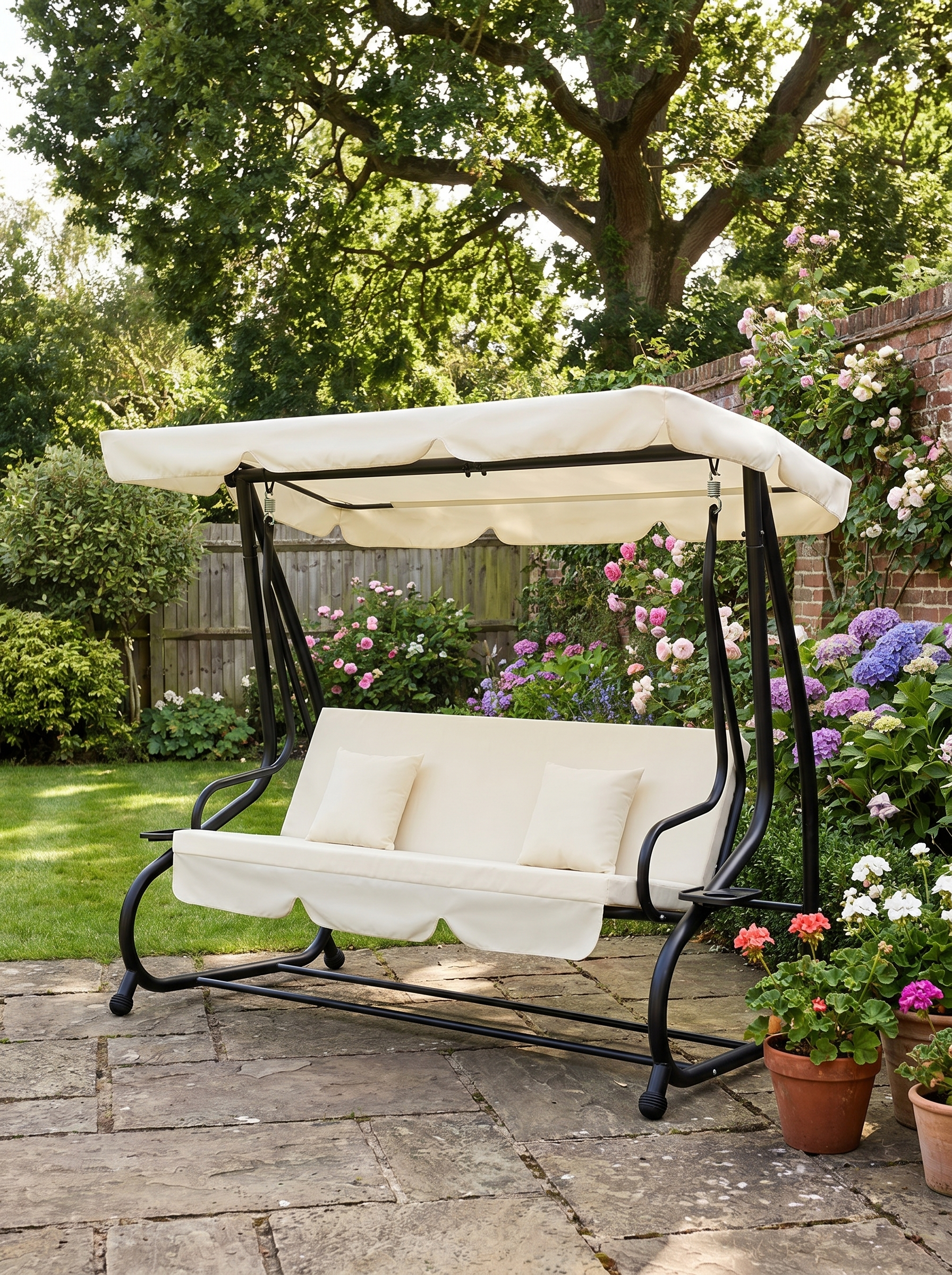 Swing Chair Combo - Cream White, 200x120x164 cm