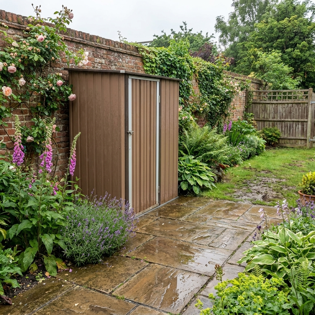 Brown 5ft x 3ft Metal Shed