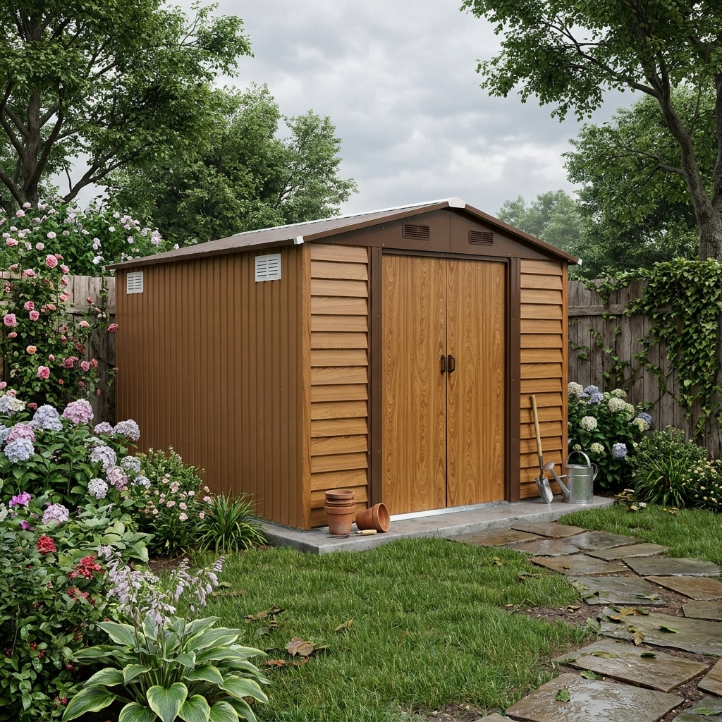 8x6 Metal Apex Shed With Floor Included