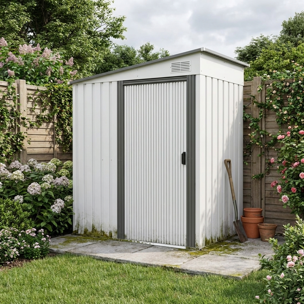 Silver Lean to Metal Garden Shed