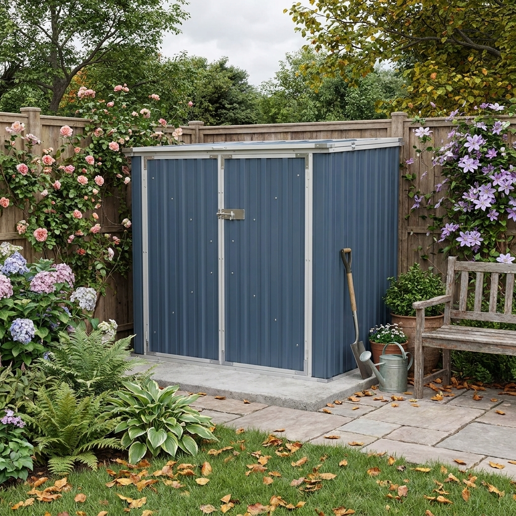 Grey 5ft x 3ft Bin Storage Shed - Metal