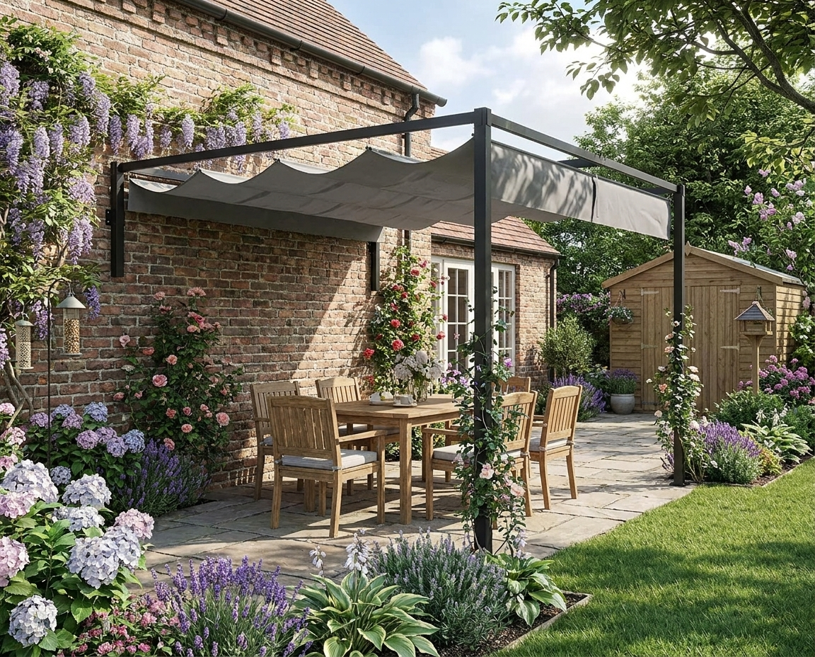 3m x 4m Lean-To Metal Pergola