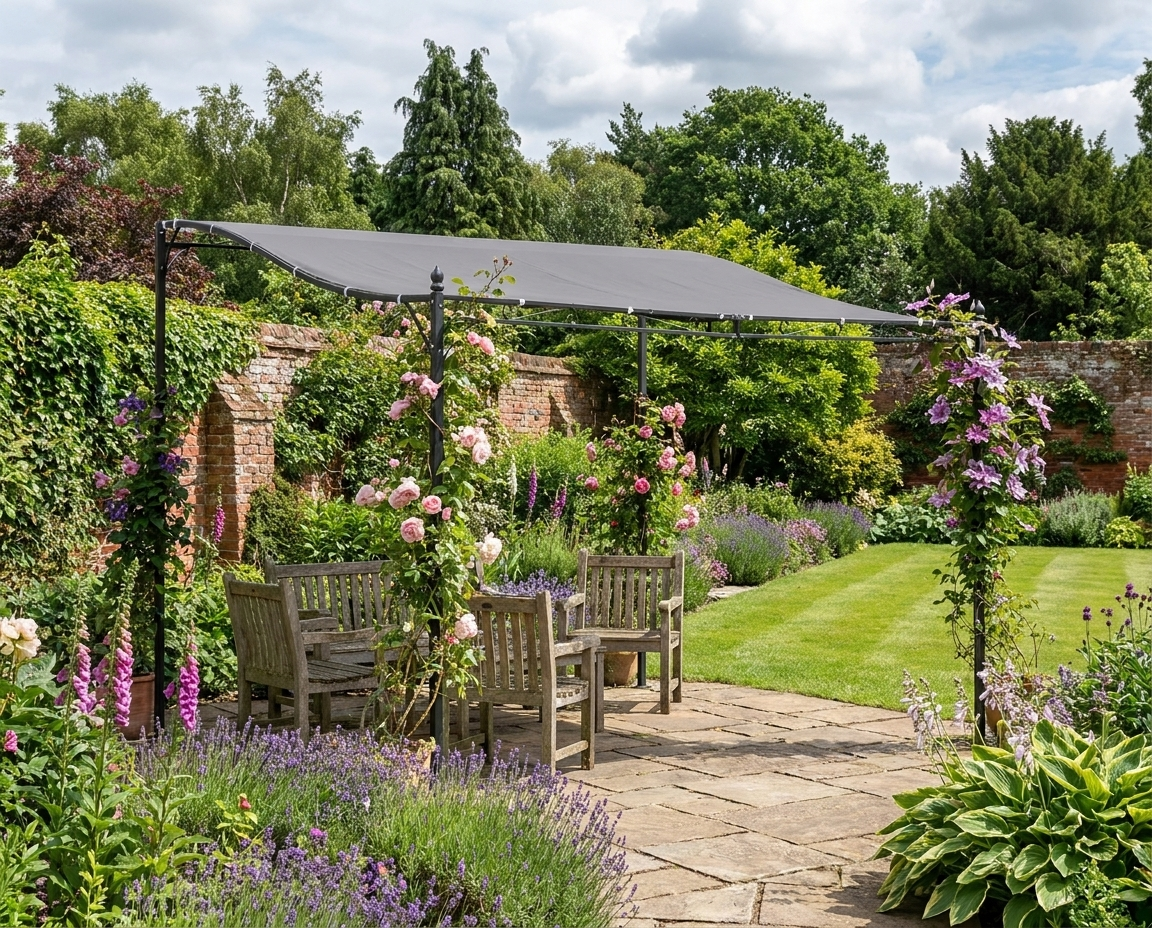 PA-Coated 3m x 4m Sun Shade Shelter With Metal Frame