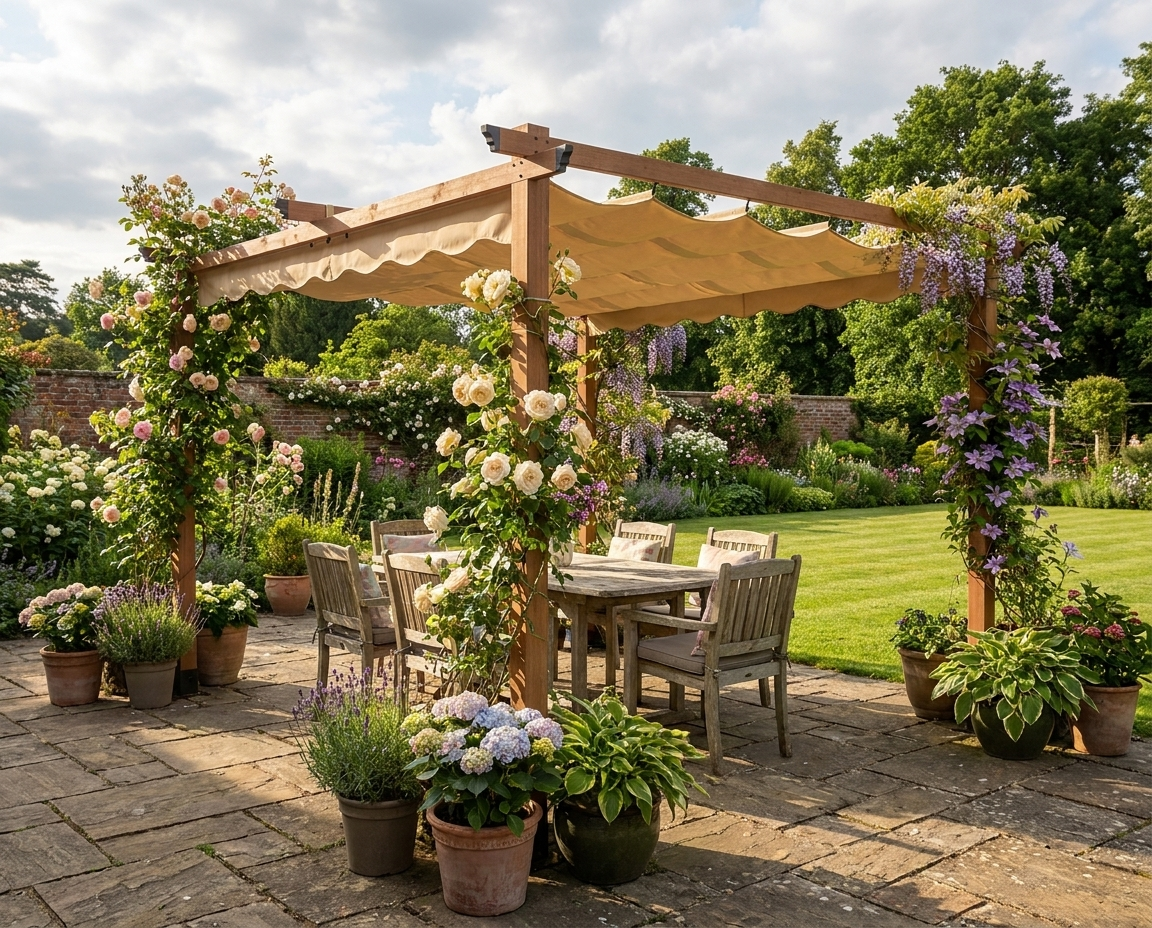 3m x 3m Gazebo - Wood Effect Frame