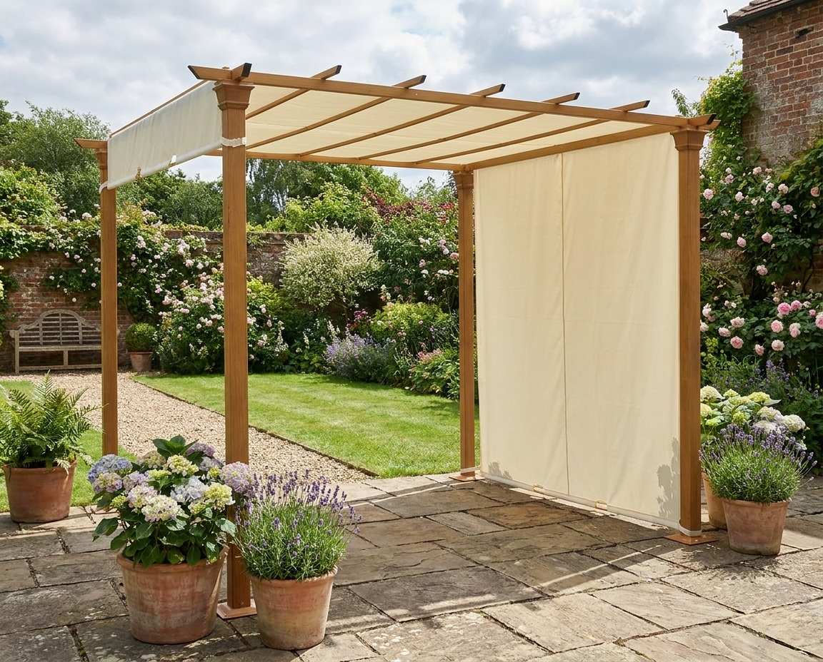 Beige Metal Pergola