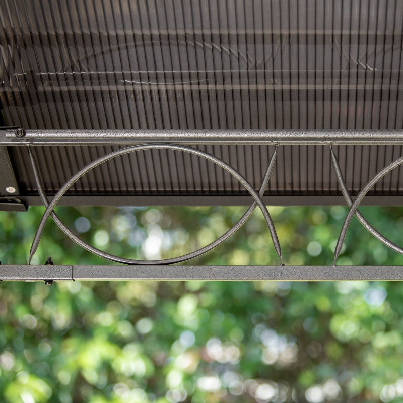 3m x 3.6m Hardtop Gazebo With Curtains - Grey