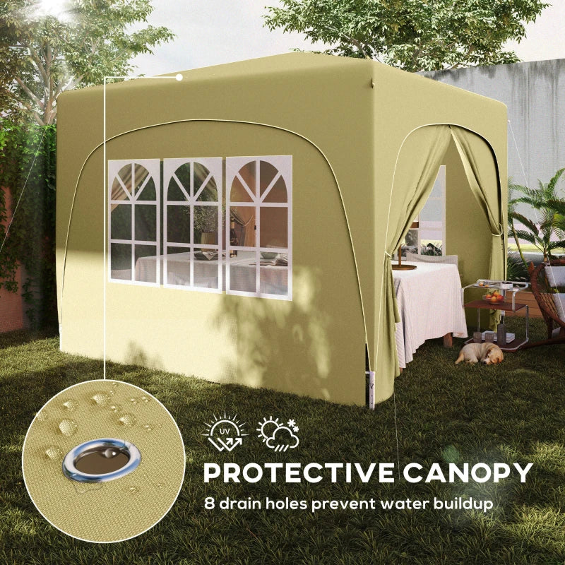 3 x 3m Pop-Up Gazebo with Accessories - Sand Colour