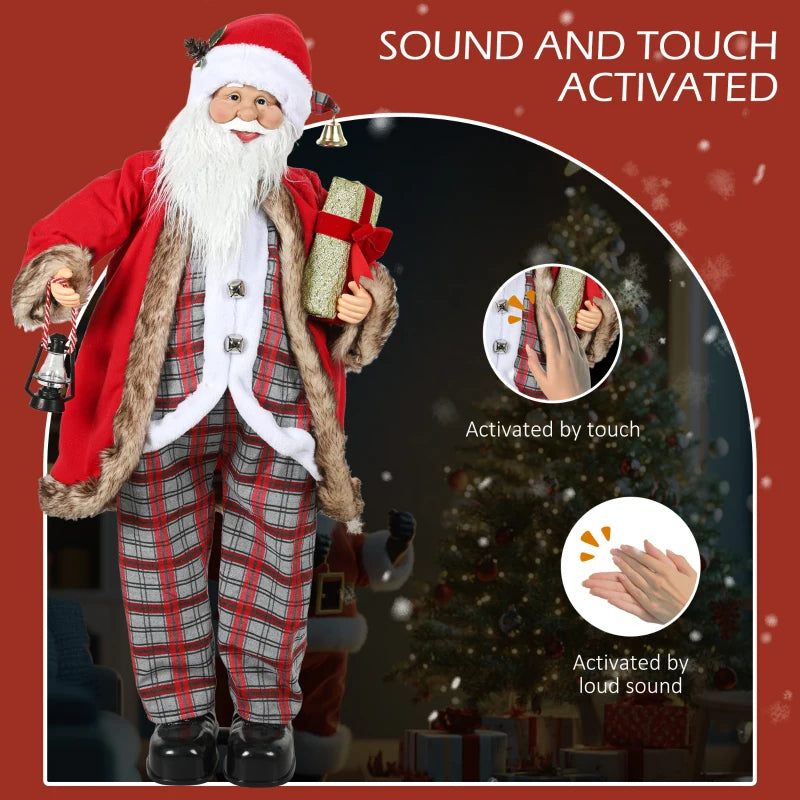4'6" Animated Santa Claus Figure with Sound - Festive Holiday Decoration in Red - Perfect for Christmas Cheer