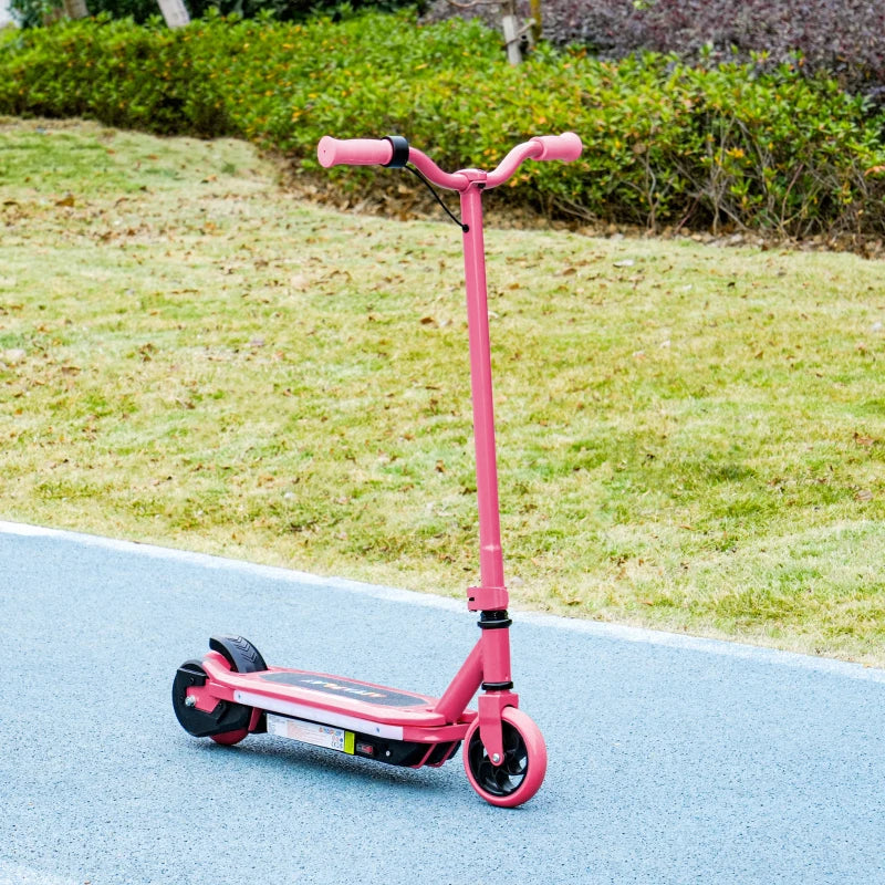 Electric Scooter for Kids Ages 6-14 with Colorful Lights and Pink Design