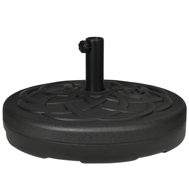 Black Garden Umbrella Stand Weight - 25kg Water or 35kg Sand Fill