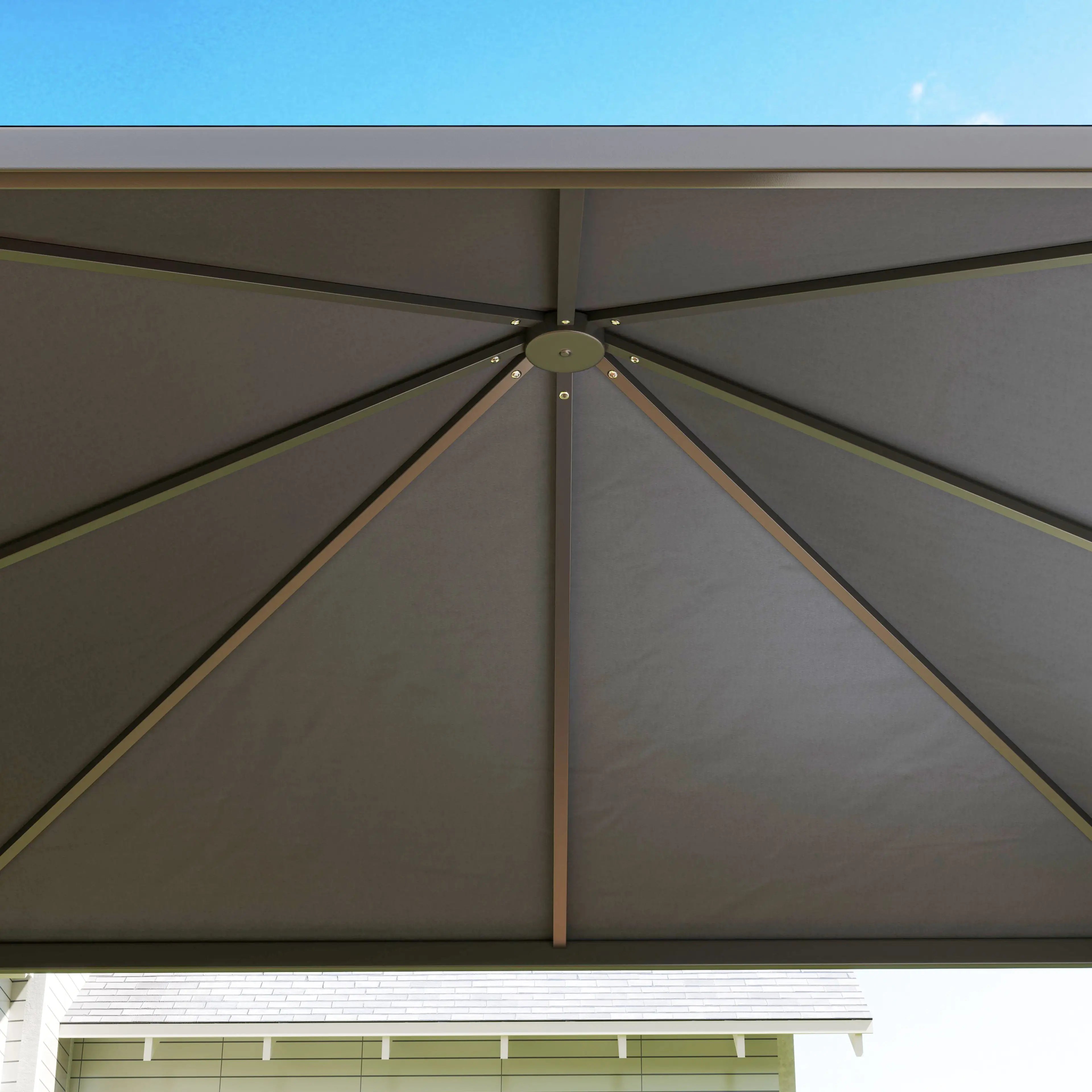 Extendable Metal Hard Top Gazebo with Wheels, UPF30+