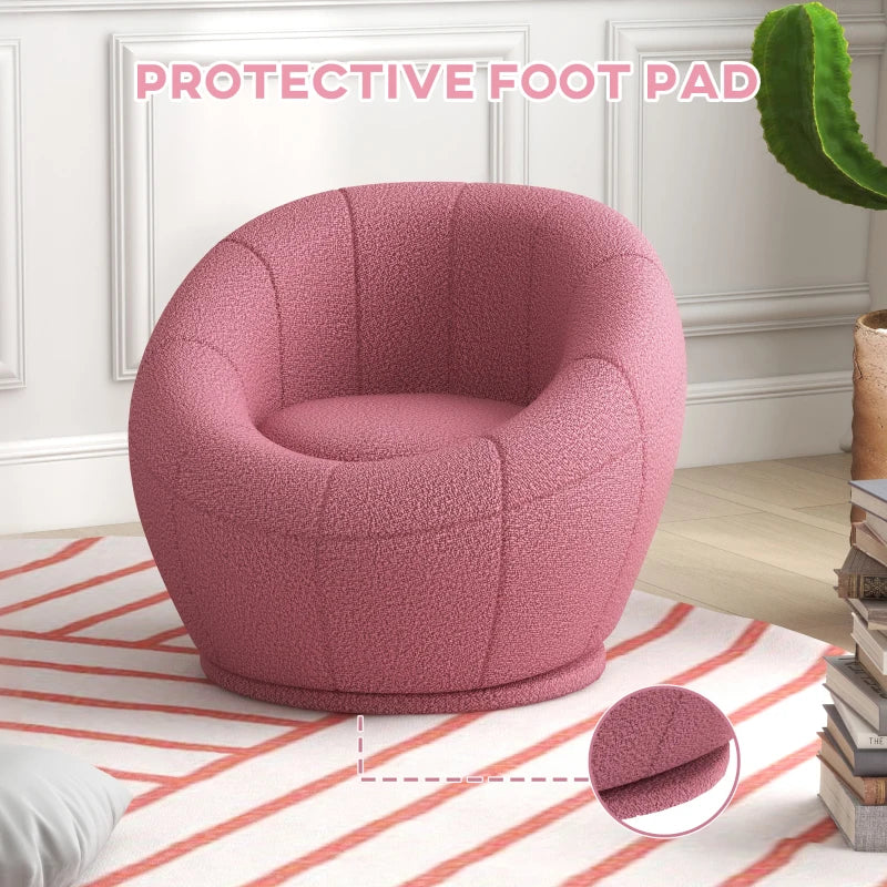 Stylish Swivel Upholstered Accent Chair for Living Room, Bedroom or Home Office in Pink