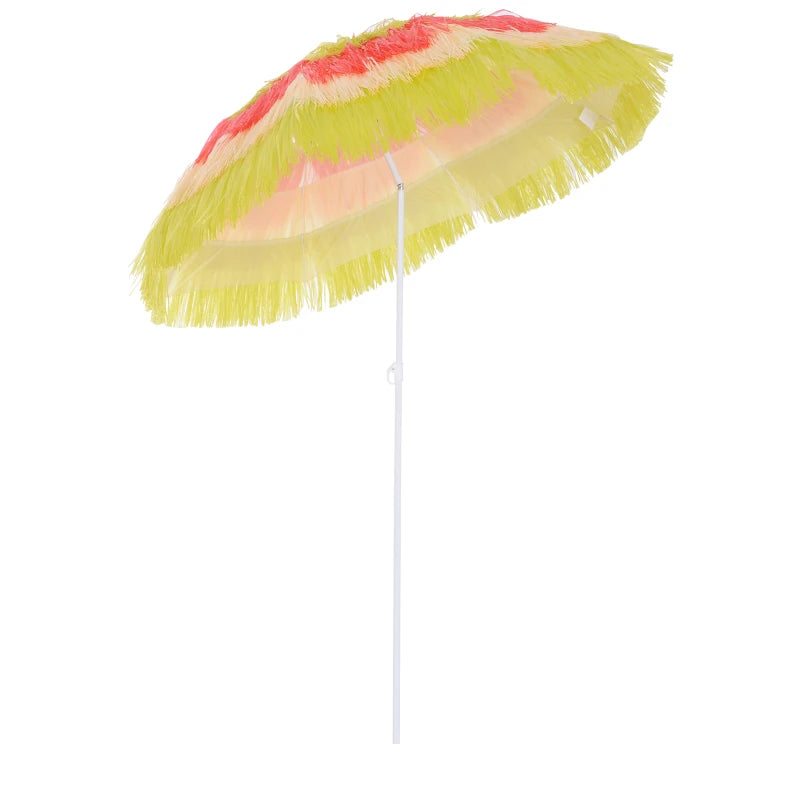 Multicolor 1.6m Beach Sun Umbrella with Tilting Crank