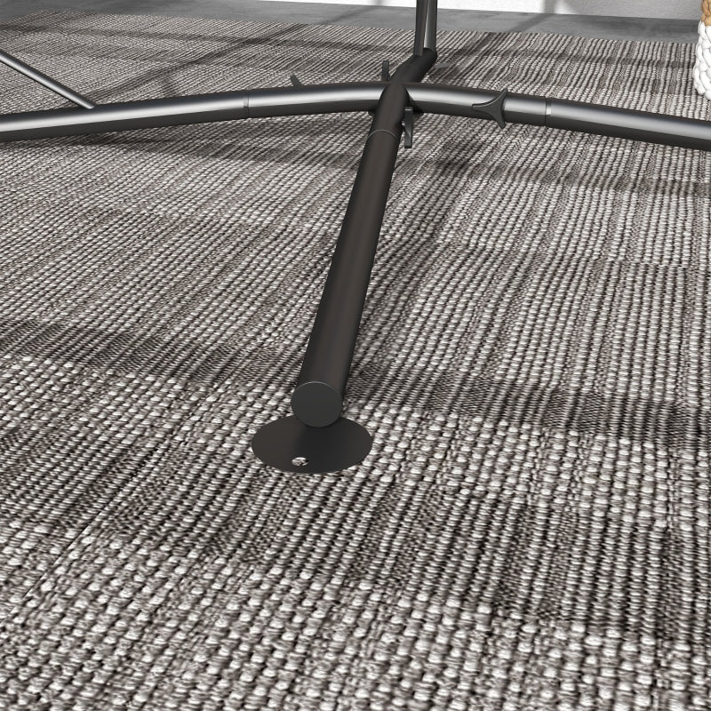 Black Metal Hammock Chair Stand with Chain for Indoor & Outdoor Use