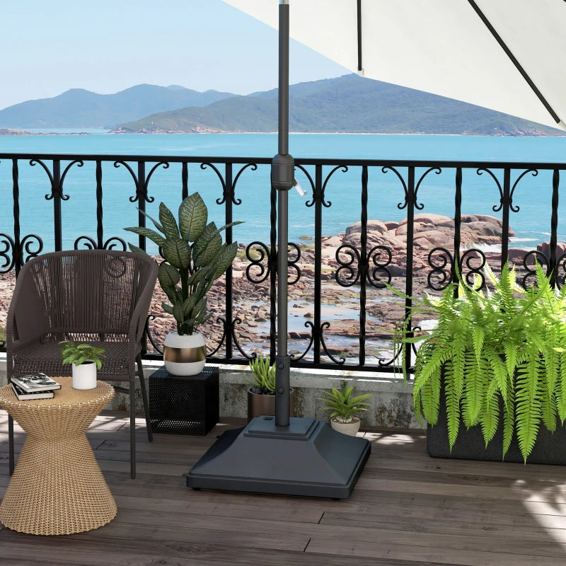Black 60kg Fillable Parasol Base with Wheels