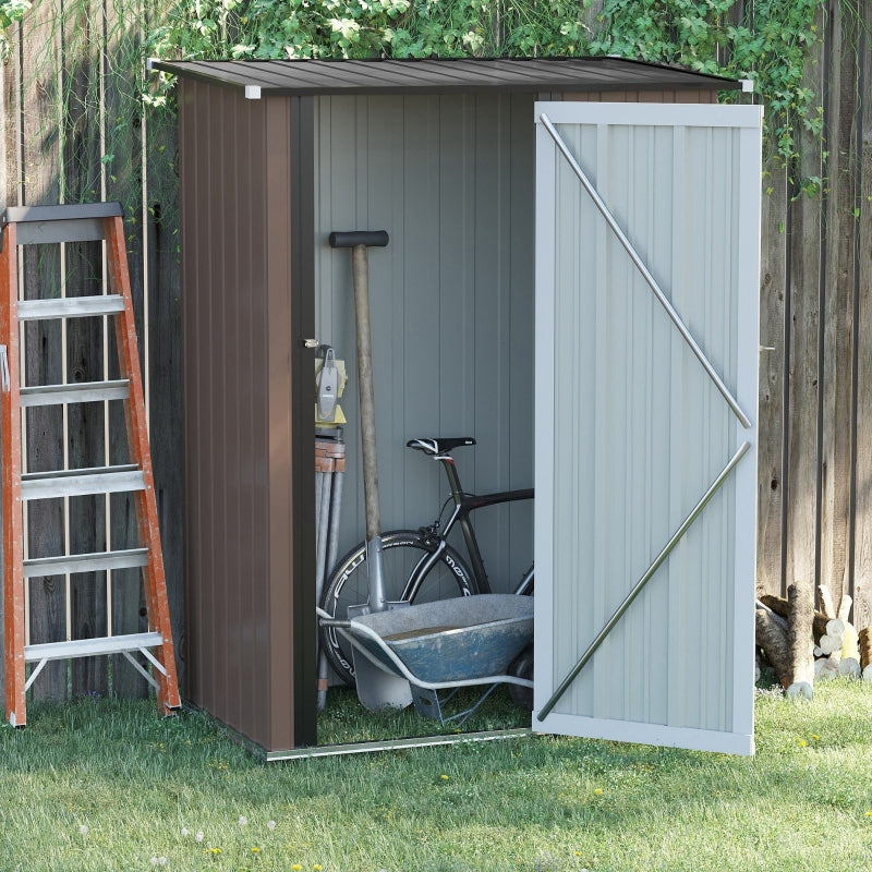 Brown 5ft x 3ft Metal Shed