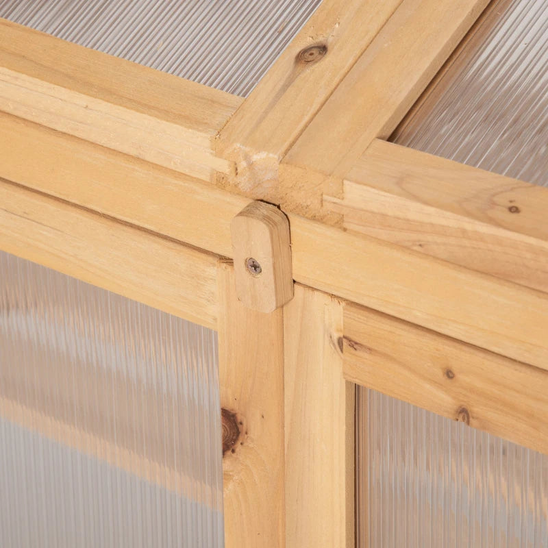 Grey Wooden Cold Frame Greenhouse with Openable Top Cover and Double Door, 70 x 50 x 120cm