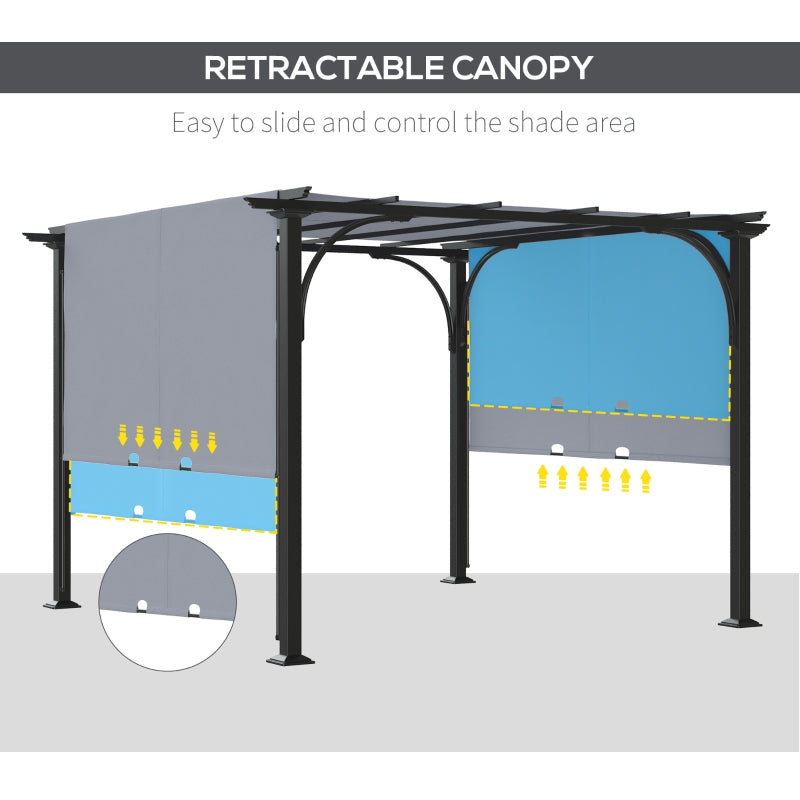 3m x 3m Grey Metal Pergola