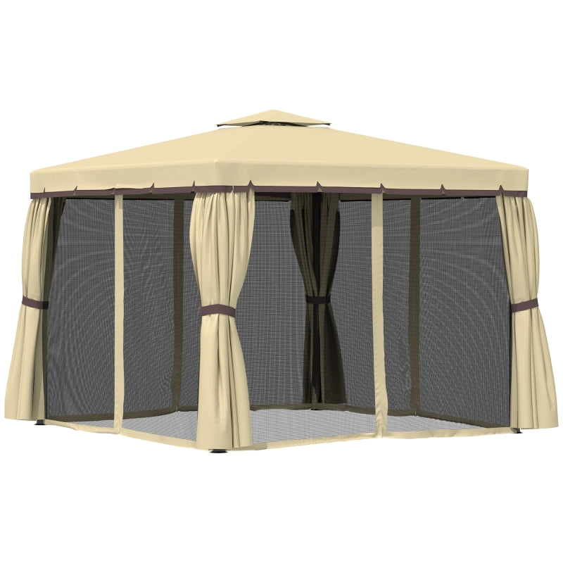 Beige 3m x 3m Water Repellent Gazebo
