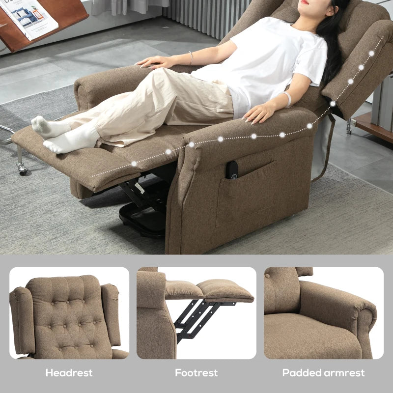 Dark Brown 45° Lifting Riser Recliner Armchair for Comfort and Support