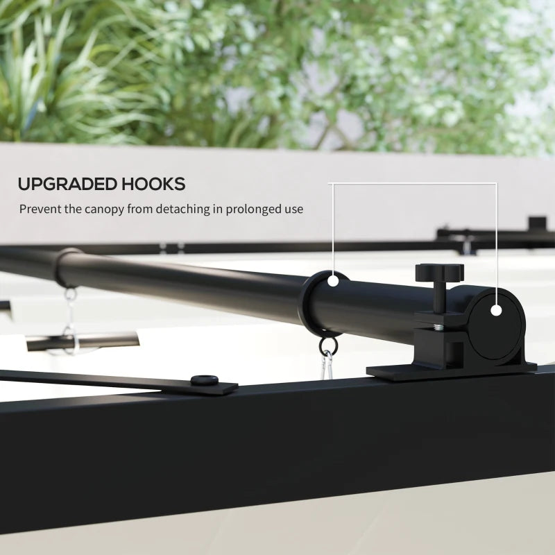 Cream White Retractable Roof Garden Pergola with Sun Shade Canopy