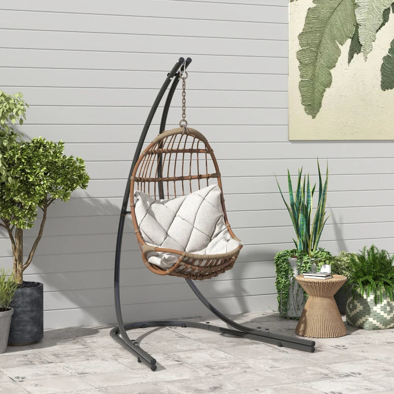 Heavy Duty Black Hammock Chair Stand - Extra Large Base, Metal Frame for Indoor/Outdoor Use, 150 KG Load Capacity