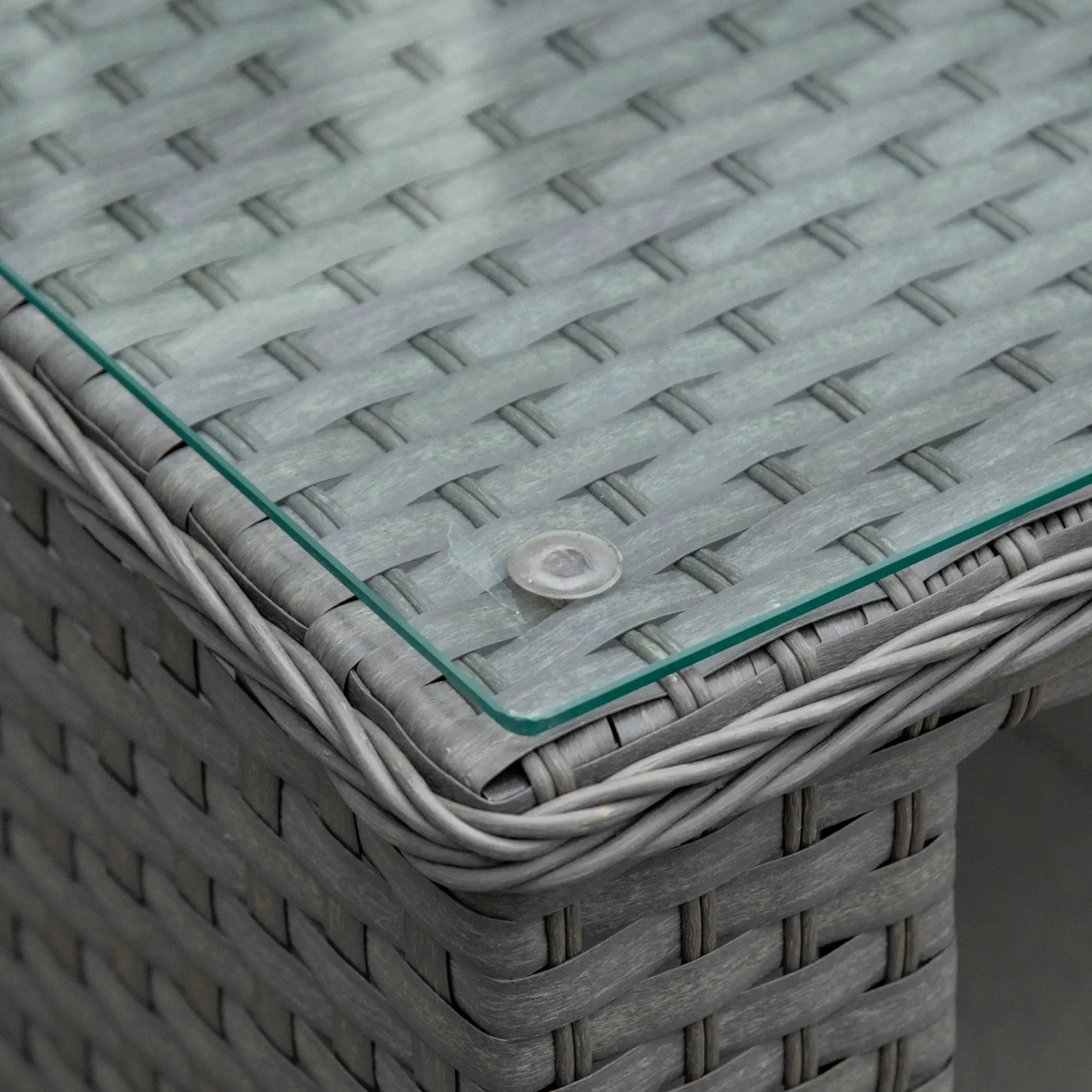 Grey 6 Piece Rattan Sofa Set With Loveseat Stool