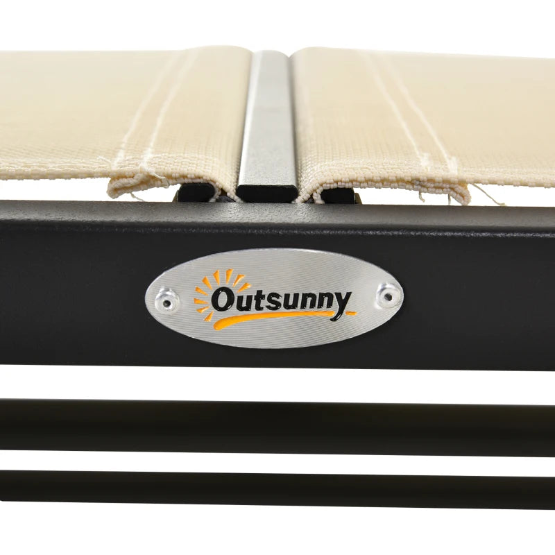 Cream 2-Person Outdoor Glider Loveseat