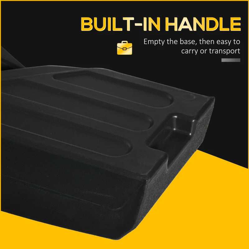 Black Cantilever Umbrella Base Set, 130kg Sand or 90kg Water Filled