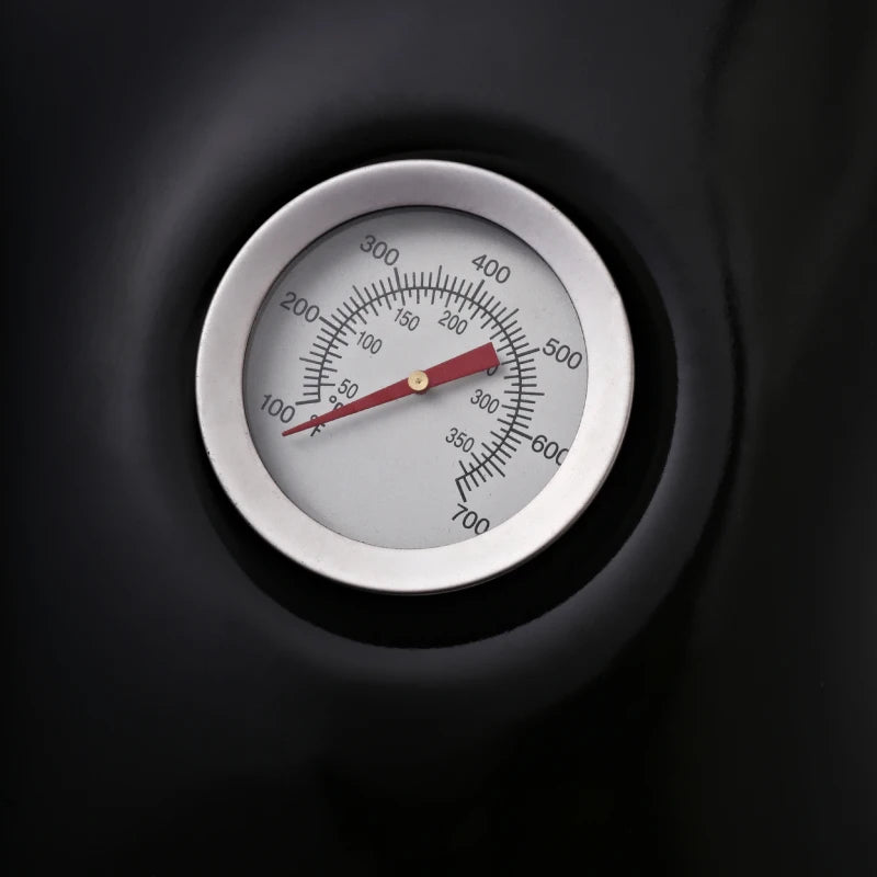 Black Steel Charcoal BBQ Grill with Wheels