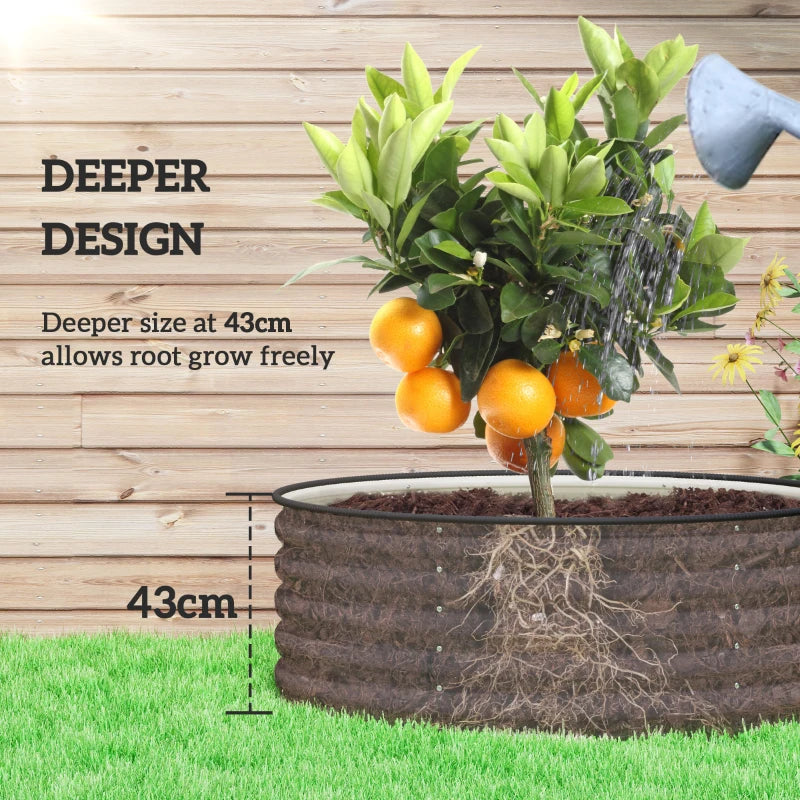 Galvanised Raised Garden Bed with Safety Edging - 120cm x 120cm x 43cm