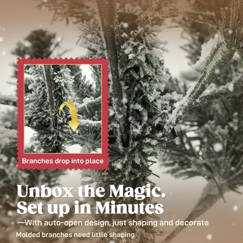 5ft Snow Flocked Artificial Christmas Tree - Realistic Holiday Decor for Festive Home Decoration