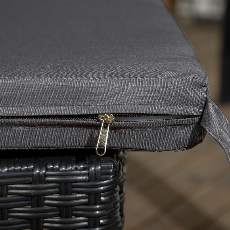 Black Rattan Armless Garden Chairs Set of 4