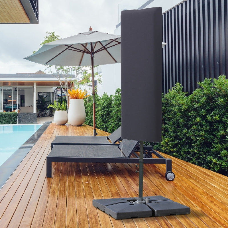 Dark Grey Outdoor Cantilever Umbrella Cover with Rod and Zipper