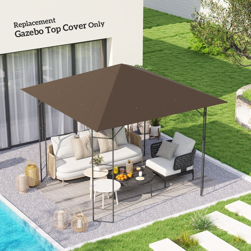 Brown 3x3m Gazebo Canopy Replacement Cover
