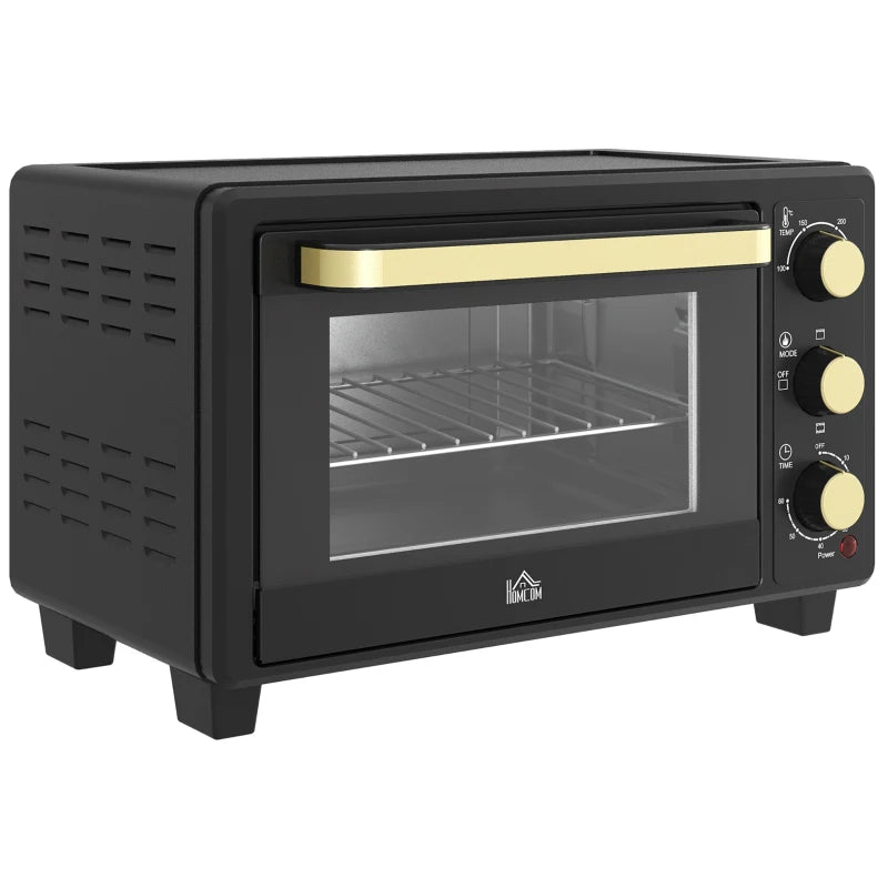 16L Mini Countertop Oven - 1400W Powerful Cooking, Compact Design, Black Finish - Perfect for Small Spaces & Quick Meals