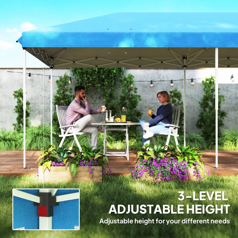 3m x 6m Pop Up Gazebo with Mesh Walls, Outdoor Canopy Tent for Parties & Weddings, Blue