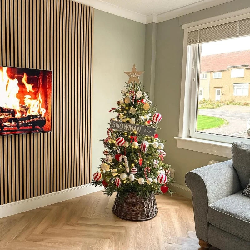 5ft Bushy & Bare Green Artificial Christmas Tree - Lush Holiday Decor for Home & Office, Easy Setup, Realistic Look