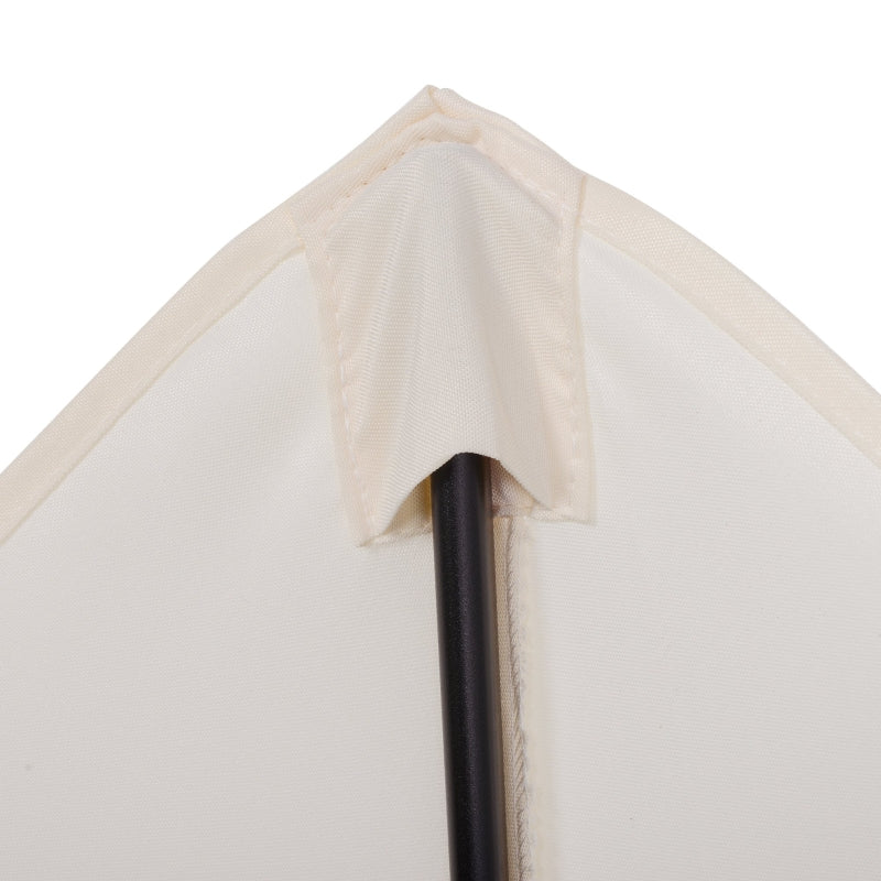 2m Cream White Outdoor Garden Parasol Umbrella with 6 Ribs