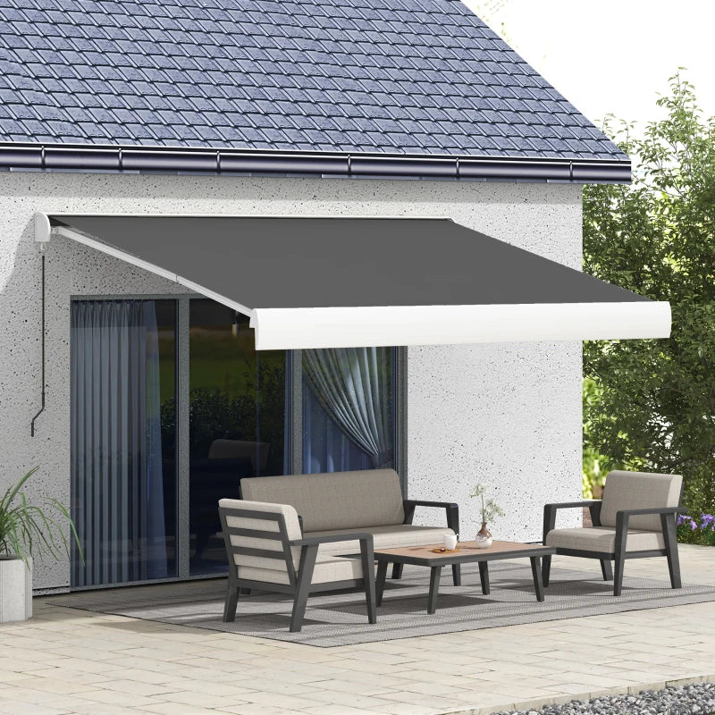 4m x 3m Retractable Electric Awning With Remote and Aluminium Frame