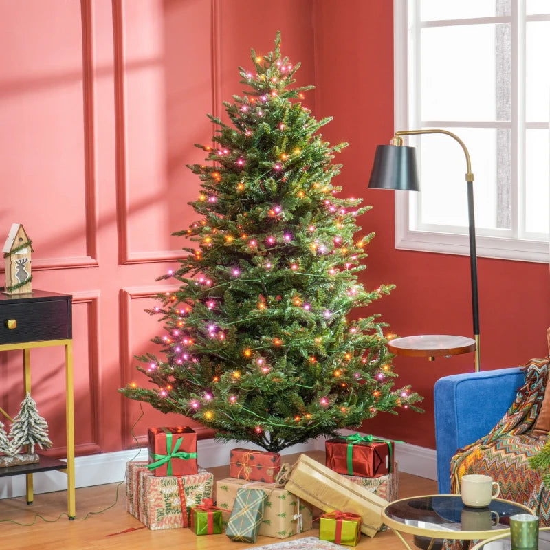 6ft LED Lights Artificial Christmas Tree - Pre-Lit Holiday Decor for Festive Home Decoration - Easy Assembly & Realistic Look