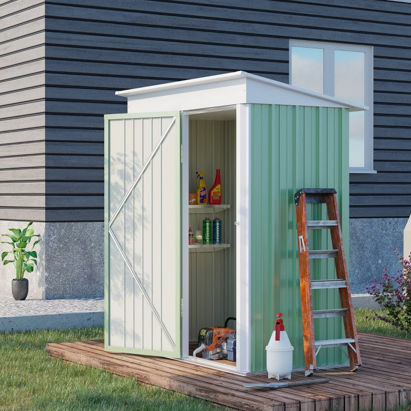 3ft x 5ft Light Green Lean-To Metal Shed